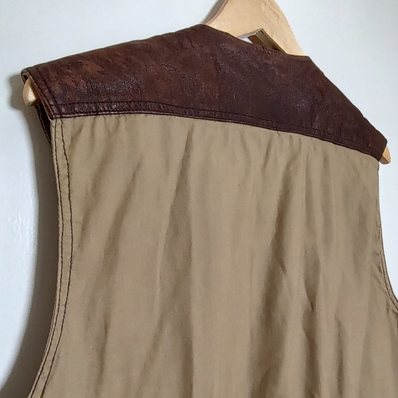 Vintage Structure Brown Distressed Leather Vest - Picture 8 of 12